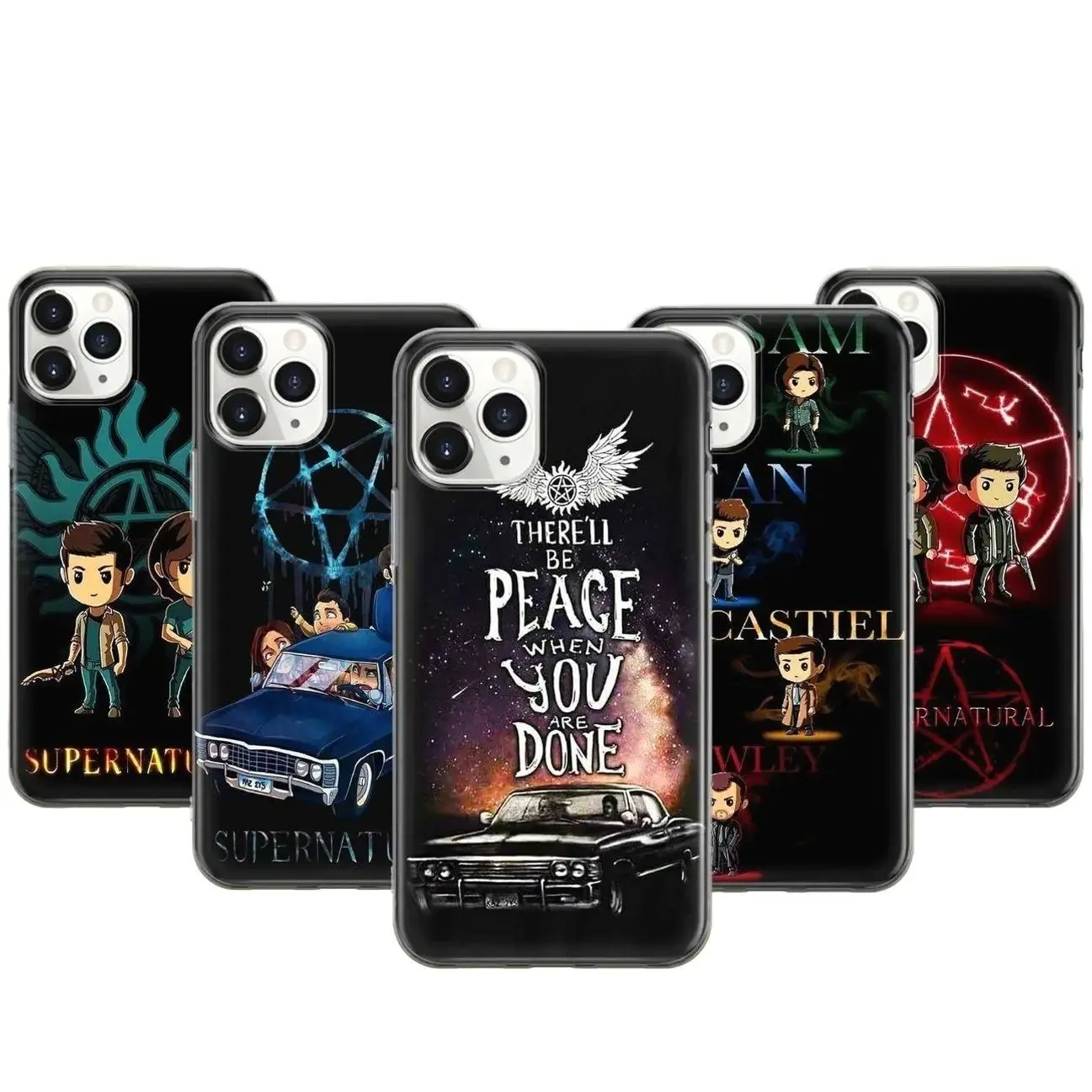 Supernatural Phone Case Angels Demons Compatible with iPhone 11, 12, 13, 14, 15, 16, 17 & Samsung Galaxy