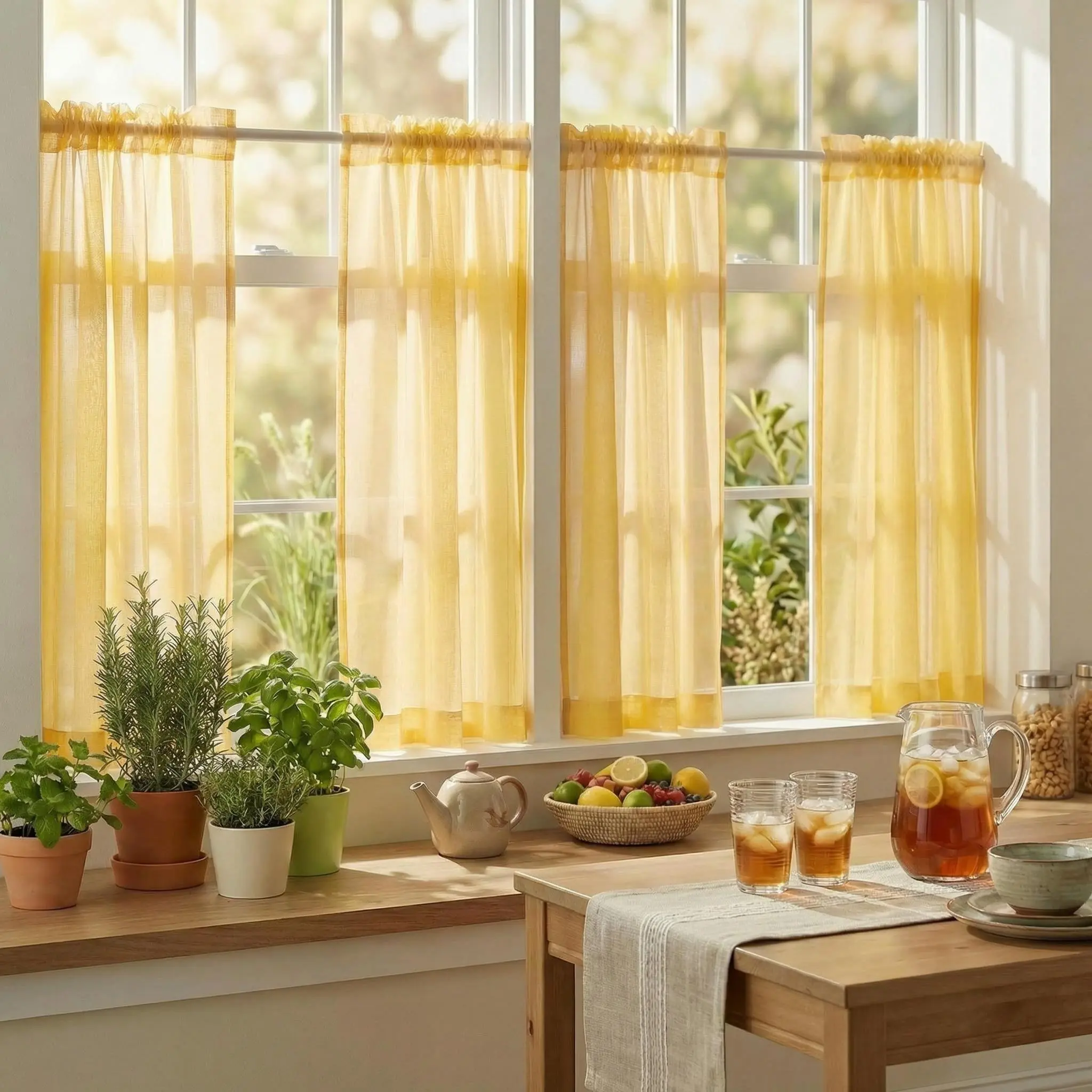 4 Pcs 26x36 inch Rod Pocket Home Decoration Window Curtains, Solid Color Full Dolly Fabric Cozy Soft Lightweight Drapes for Bedroom, Living Room, FT2630 Home Textile, Home Decoration Curtain, Window Curtain