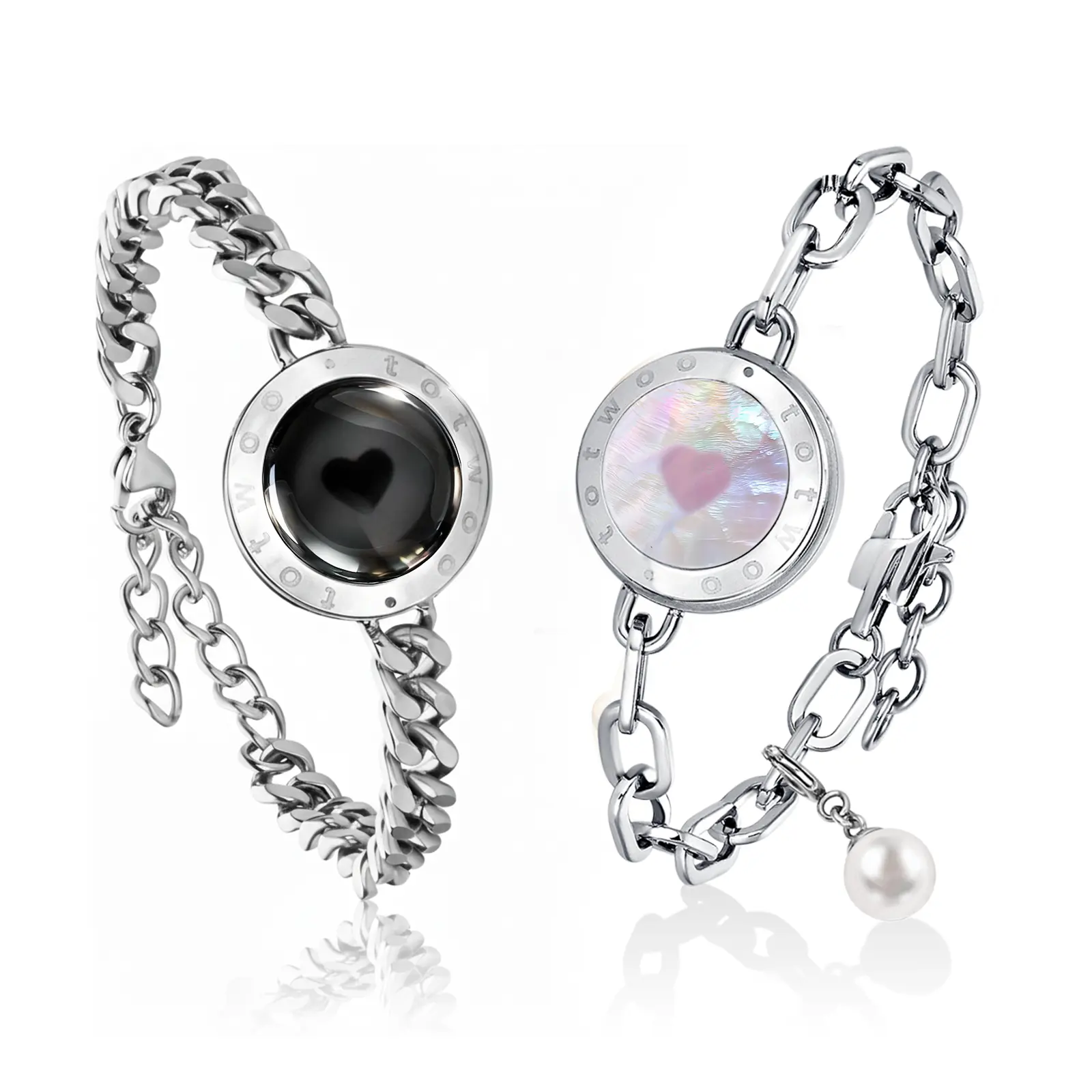 TOTWOO Soulmate Touch Bracelets, Light Up & Vibration Connection Bracelets for Couples, Best Friends & Family, Bluetooth Pairing Long Distance Bracelets, Meaningful Gifts for Soulmates and Loved Ones