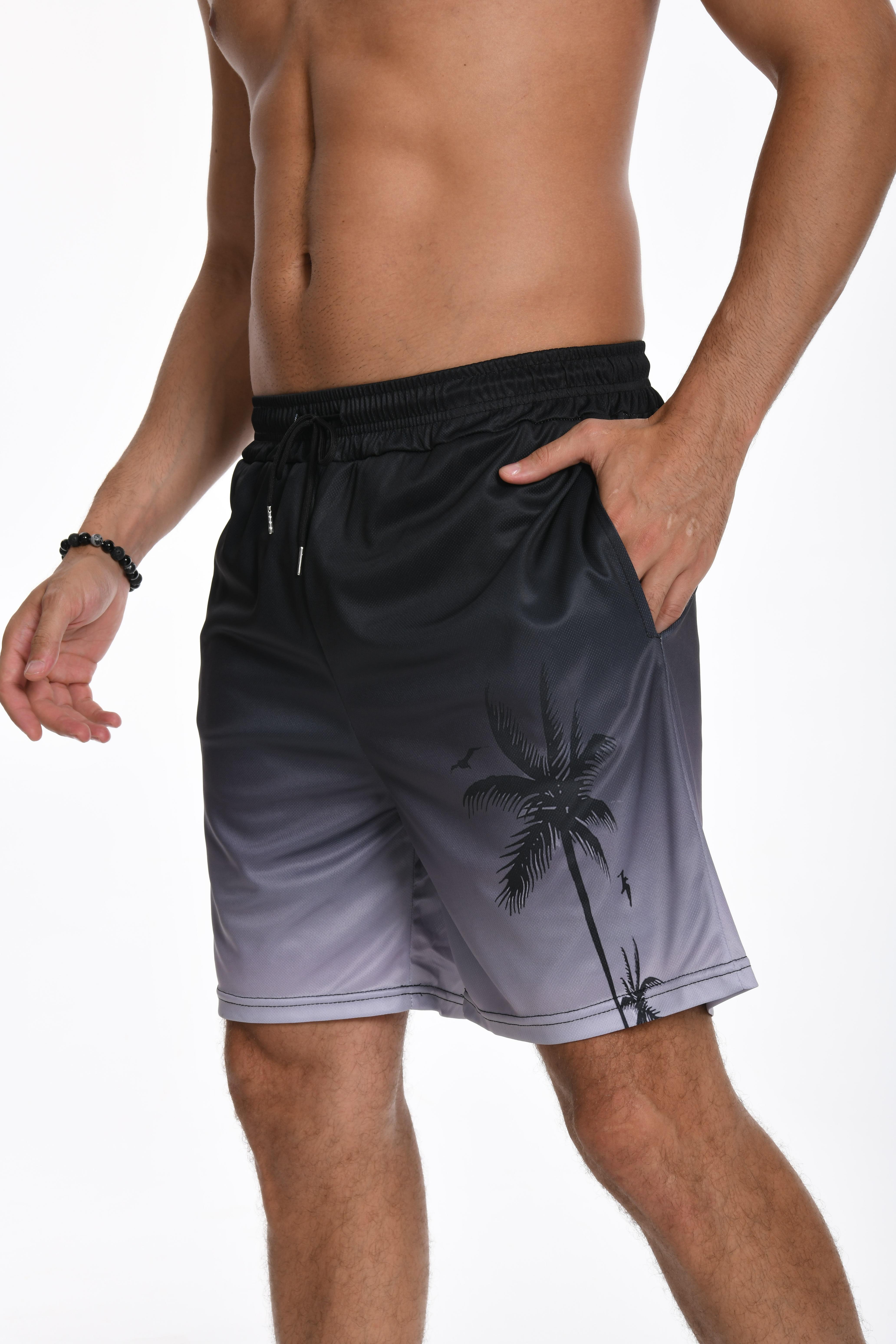 JUNBAOSS Men’s Swim Trunks with Compression Stretch, Beach Shorts with Pockets, No-Chafing Boardshorts, Breathable Fit, Hawaiian Beach Shorts, Sportswear