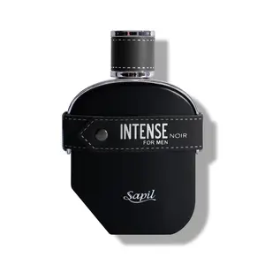 Sapil Intense Noir Eau De Parfum for Men 100ml – Long Lasting Amber Leather Patchouli Musk Cologne, Bold Masculine Fragrance with Citrus Notes
