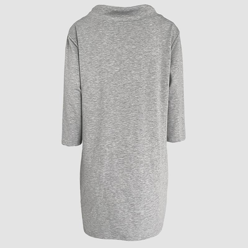 ChicMe Women's Stand Collar Drawstring Three Quarters Sleeve Casual Sweatshirt Dress ChicMe Women's Stand Collar Drawstring Three Quarters Sleeve Casual Sweatshirt Dress