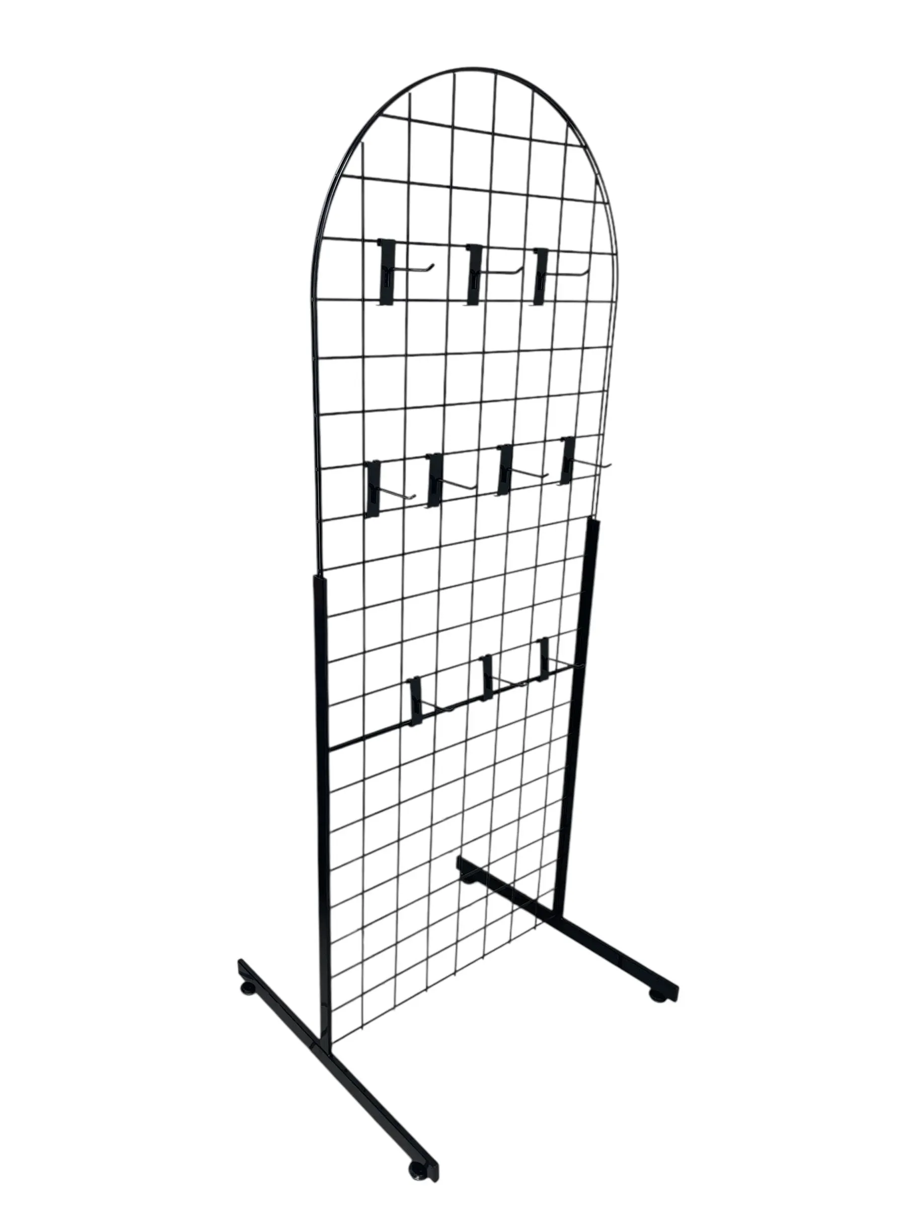 Only Hangers Heavy Duty  2'x 5.5' Arched Gridwall Art Display with EZ Slide-On Legs - Includes 10 Hooks