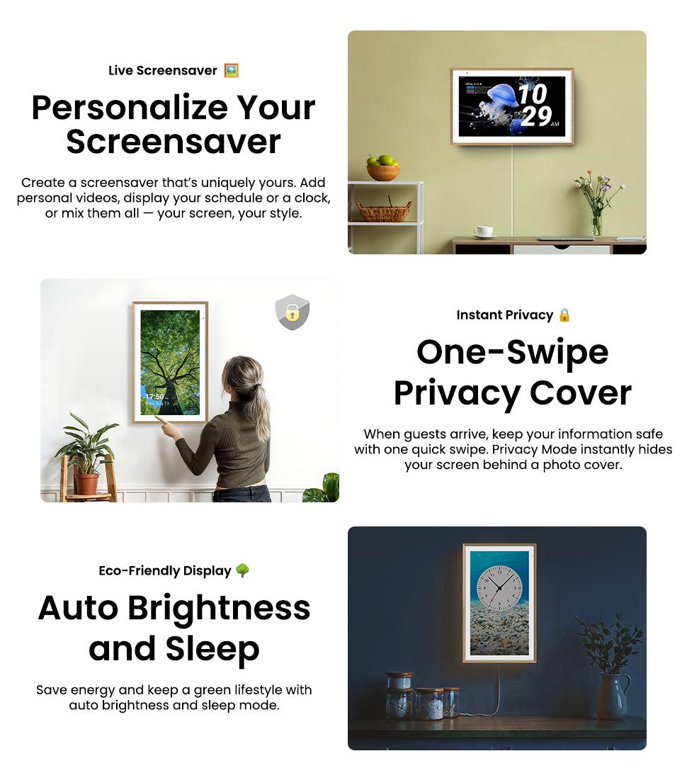 2026 ApoloSign Dual-Mode Digital Family Wall Calendar, 15.6" 21.5" Planner Calendar for Kids Chore Chart, Voice Control & Gemini AI, Tasks, Daily Routines, Schedules Organizer, No Subscription Fee, Supports Customize Widget Dashboard
