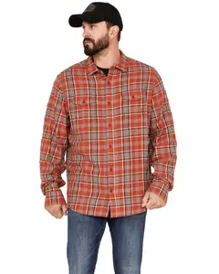 Brothers And Sons Men's Plaid Long Sleeve Button-Down Western Flannel Shirt - Basho22w56-Red