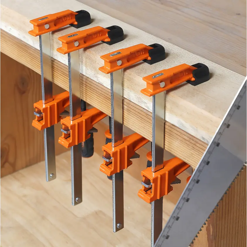 Nanwei 4-Pack 6" Steel F-Holder C-Clamps, Light Duty with 300 lbs Load Limit, Adjustable for Woodworking, Metalworking, Holder Clamp C-Clamps