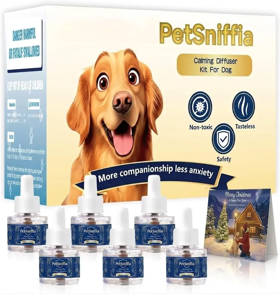 Dog Calming Pheromone Scented Wall Plug-in Diffuser Kit Bundle - Pet Healthcare Set with 2 Units, 4 Refills, Up to 120-Day Anxiety-Reducing Supply