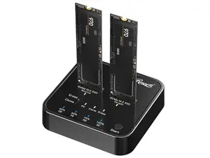 Rosewill RS-N2-CLE USB3.2 Gen2x2 Type-C M.2 NVMe Drive Duplicator, SSD Cloner/Copier/Eraser, Tool-Free, USB-C 3.2 20Gbps,  Supports Offline Clone & Erase