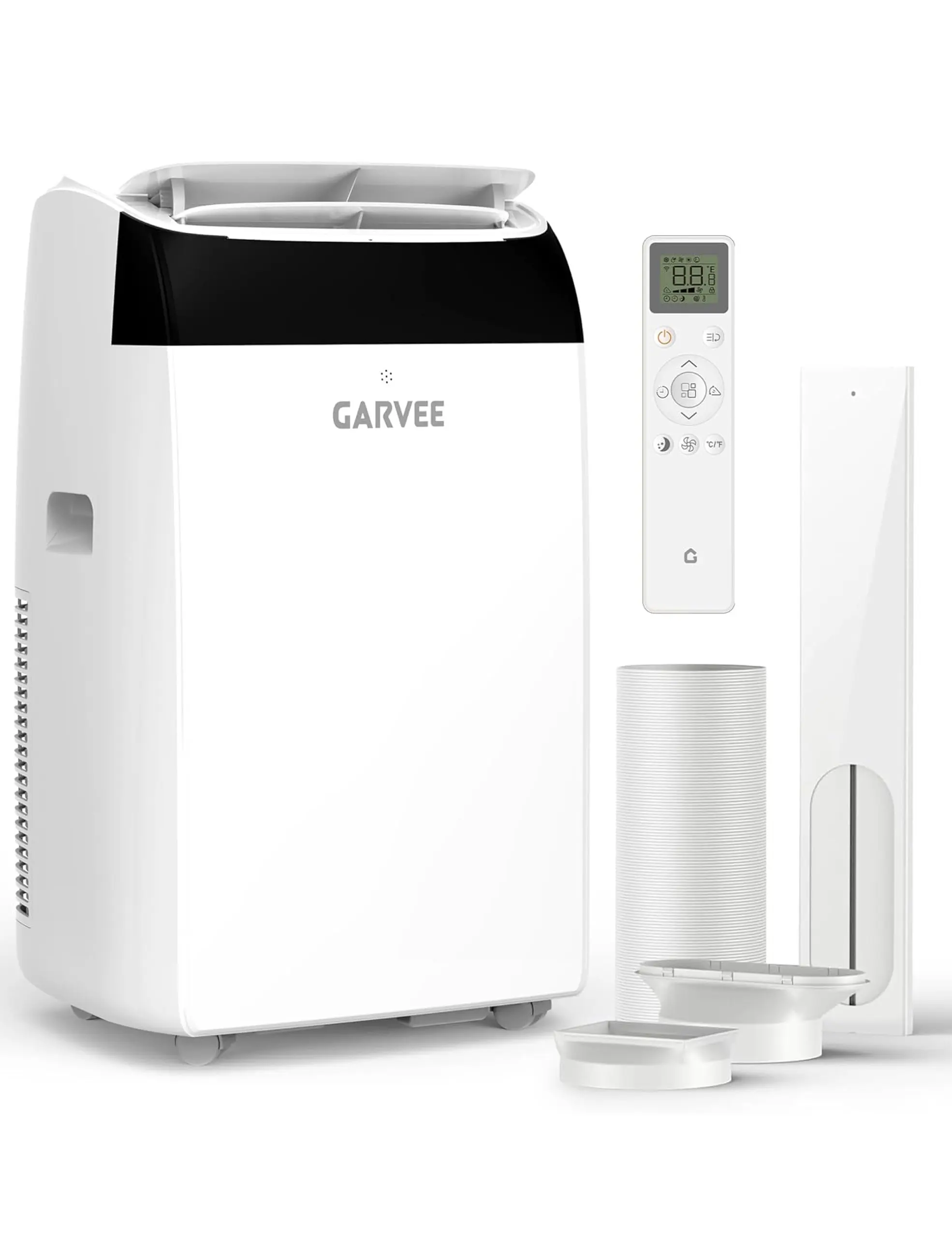 Garvee 14000 BTU Ultra-Quiet & Energy Efficient Portable Air Conditioner, 3-in-1 Cooling Dehumidifier & Fan Combo, Covers Up to 750 Sq.Ft, with Remote Control, 24H Timer & Window Kit, Ideal for Bedroom Home Use