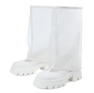 Womens Mesh Boots Mid Calf Boot Round Toe Chunky Platform Heels Party Boots