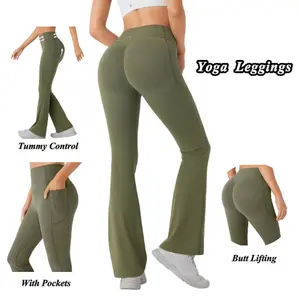 Women's Yoga Leggings High Waisted Tummy Control Butt Lifting Yoga Pants with Pockets Breathable Workout Pants