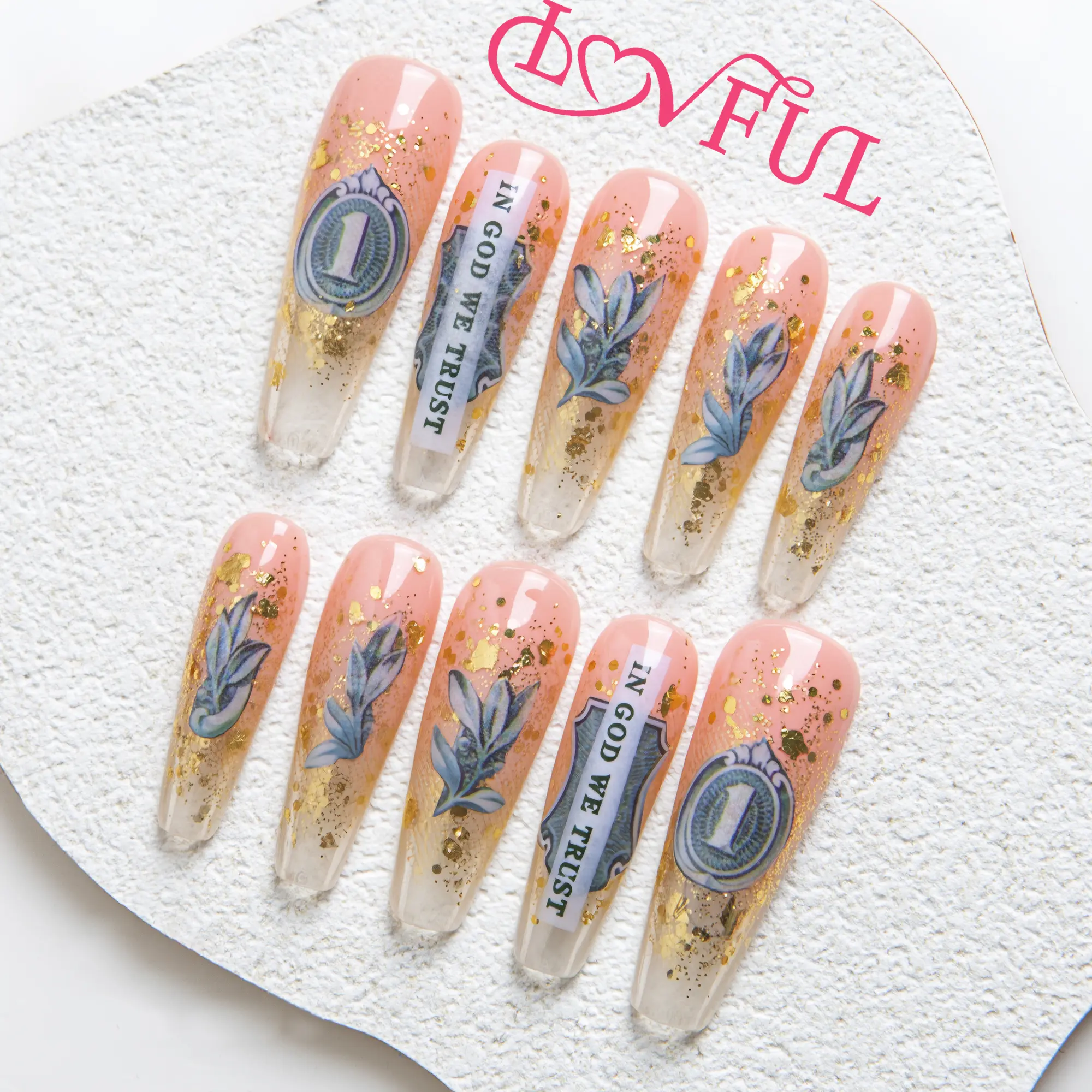 Lovful Coffin Mid Length 1.7'' Simple Handmade Acrylic Press-On Nails for Art & Care |10PCS Reusable,Salon Quality, H10-H352 #DealsForYouDays