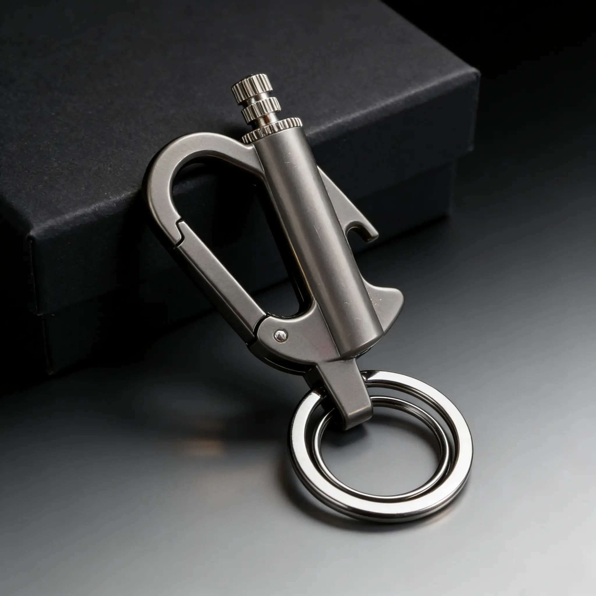 Gift Box Version(Fuel Not included)3-In-1 Cool Lighter Keychain BottleOpener, Outdoor Fire Starter,Portable Refillable Lighter withhook,for Hiking Camping,Daily Use multiple key