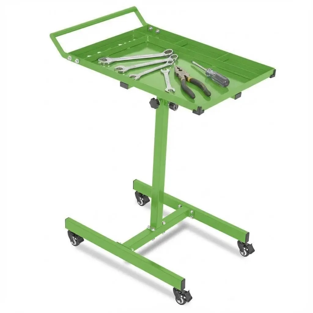 Garvee Adjustable Work Bench, 220Lbs Capacity Mechanic Workbench, 35-45 Inch Adjustable Height Worktable, Mechanics Workbench, Metal Portable Tool Tray Cart for Garage Workshop, Repair Shops