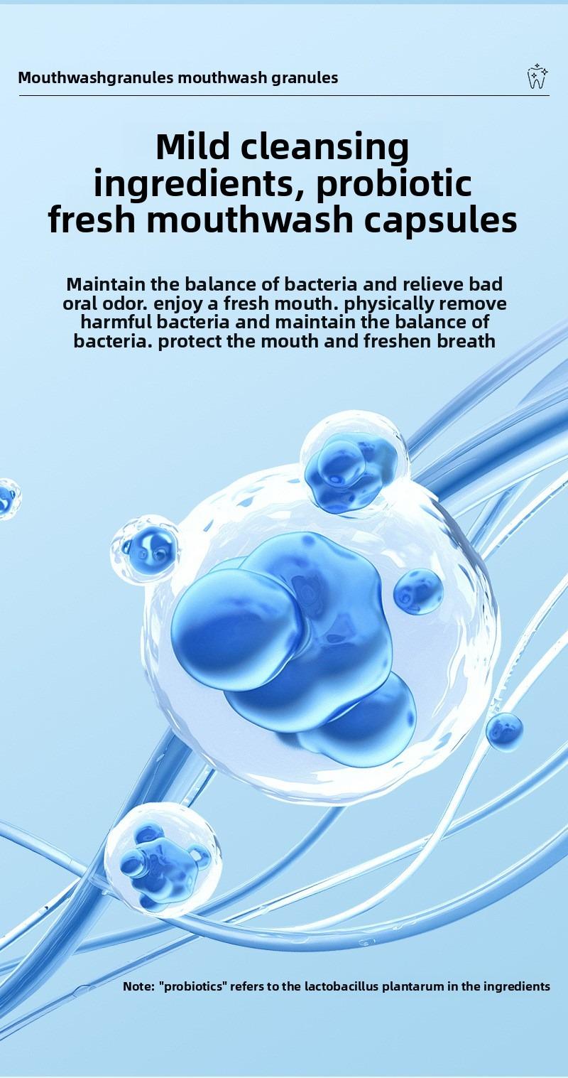 Mouthwash Tablets 18g / 26-30 Solid Toothpaste Clean Freshens Breath Powerful All-in-One Probiotic Teeth Whitening Strips