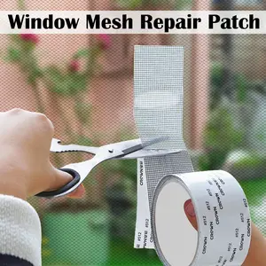 1 Count Window Screen Repair Tape,  Strong adhesive bonds firmly, Sticks to mesh doors and windows, Resists peeling over time, Grey