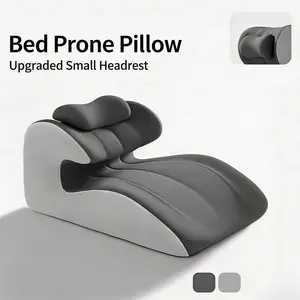 Upgraded version with a small pillow featuring an ergonomically curved headrest that alleviates neck pain and supports the cervical spine.