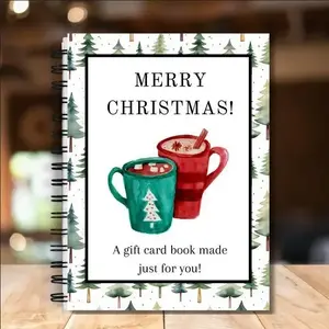 Christmas Gift Card Book - Spiral Bound with 38 Beautifully Pre-designed Pages, College Survival Christmas Gift Card Book Holder, Personalized Xmas Gifts for Family Friends Students