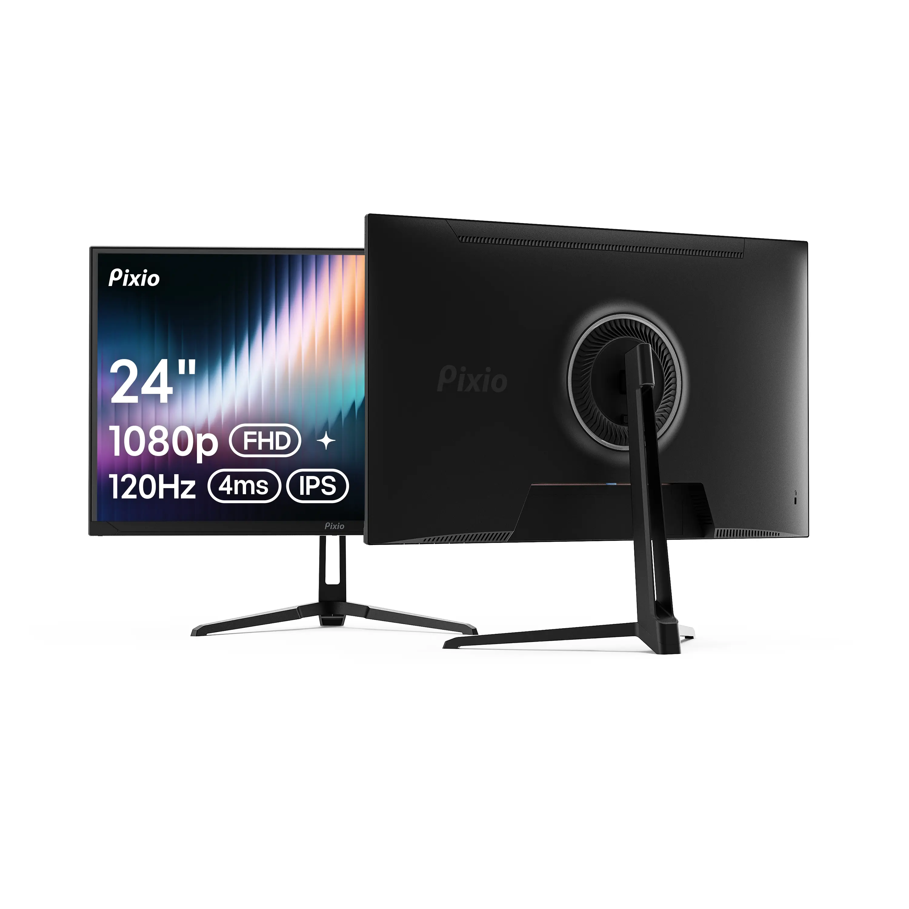Pixio PX246 Wave Gaming Computer Monitor, 24in FHD 1080p IPS Panel, 120Hz Refresh Rate, 4ms GTG Response Time, Adaptive Sync, for Desk Work, PC Accessories & Entertainment, Computer Monitors, Gamer Stuff