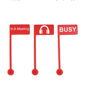 Monitor Busy Flag Signs (3-Pack) with 3M Adhesive - Busy / On a Call / In a Meeting | Funny Office Desk Accessory for Work From