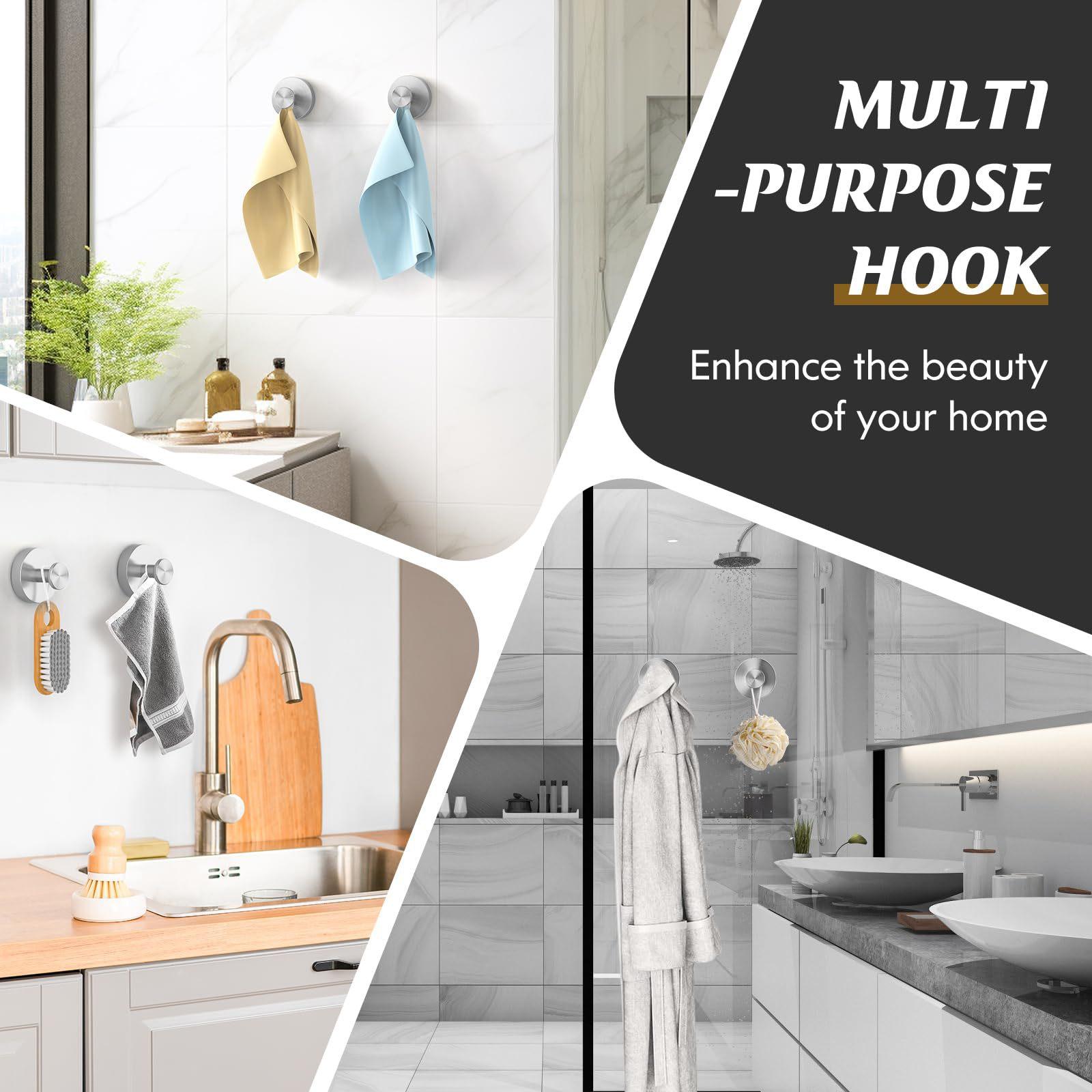 2 PCS Suction Cup Hooks for Shower, No-Drill Bathroom Hooks, Holder Holds Strong on Tile, Glass, Mirror, Wall, Bathroom Door 2 PCS Suction Cup Hooks for Shower, No-Drill Bathroom Hooks, Holder Holds Strong on Tile, Glass, Mirror, Wall, Bathroom Door