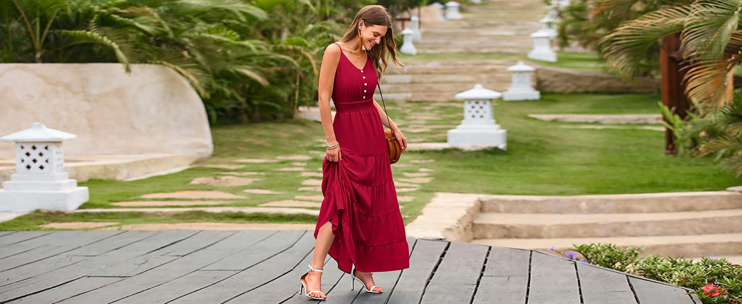 PrettyGarden Women's Casual Summer Dress Spaghetti Strap Sleeveless High Waist Beach Long Maxi Sun Dresses PrettyGarden Women's Casual Summer Dress Spaghetti Strap Sleeveless High Waist Beach Long Maxi Sun Dresses