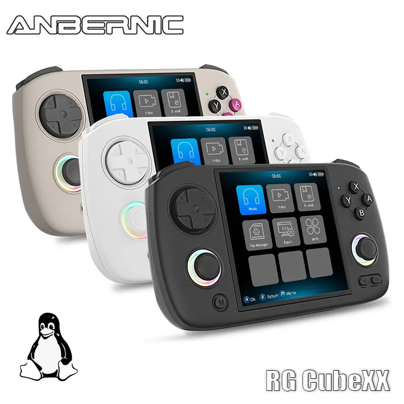 ANBERNIC RG CubeXX Handheld Gaming Console, 3.95-inch IPS Screen, H700 Linux 64-bit System, 3800mAh Battery, Modern & Mini Handheld Games Consoles, Retro Gift for Gamers, Cool Gadgets, Modern Gaming Handheld Games Consoles