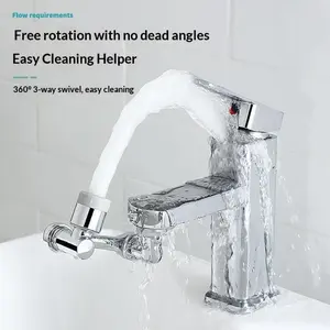 Swivel Faucet Aerator Extender with 360° Free Rotation No Dead Angles Easy Cleaning Helper for Bathroom 3-way Swivel Solution kitchen sink faucet