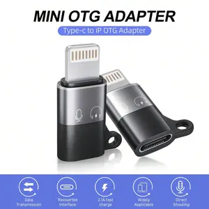 Lightning To Type-C OTG Adapter (Male) / Type-C Adapter (Female) For IOS, Supports Fast Charging, Headphone Jack, Compatible With IPhone, Can Connect Wireless Lavalier Microphone, Sound , Live Streaming Devices, Mouse, Keyboard, Supports PD Fast Charging