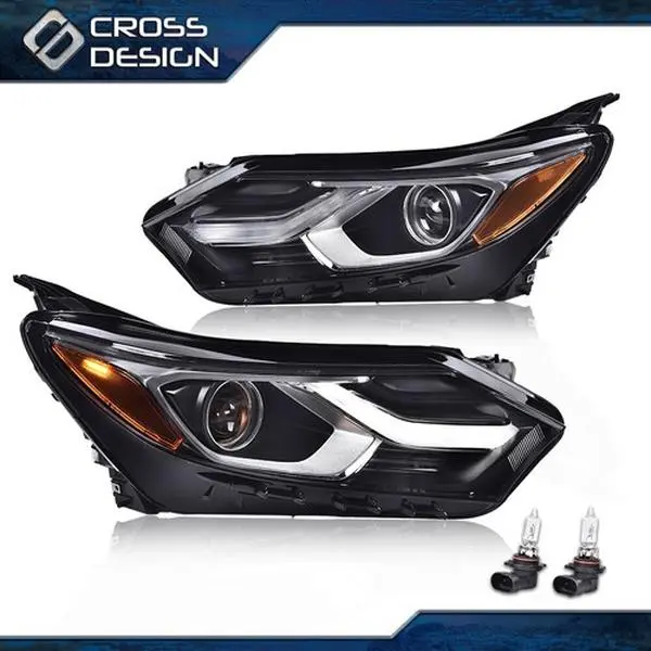 CROSSDESIGN LED Headlight Kit - 1 Pair Corrosion-Resistant, Crash-Proof Halogen LED DRL Car Headlights with Plastic Housing, Water-Resistant OEM Replacement Left+Right Front Lights for 2018-2020 Chevy Equinox