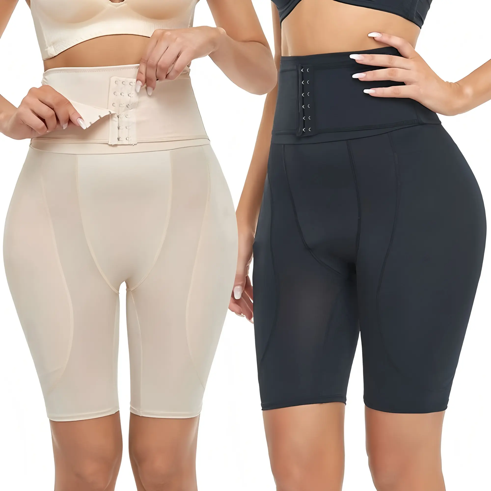 LWLYBH Women's High-Waist Sponge Padded Shapewear Panties - Tummy Control, Butt Lifter with 2 Fake Buttocks Pads, Smooth Fit, Compression Underwear for Hips, Waist-Slimming Clothes