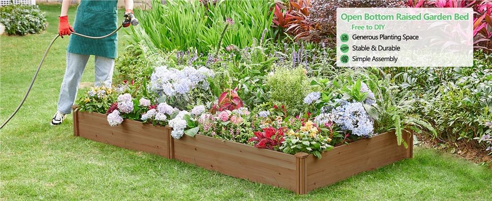 Yaheetech Wooden Raised Garden Bed Divisible Elevated Planting Planter Box for Flowers/Vegetables/Herbs in Backyard/Patio Outdoor, 95″ L × 49″ W × 11″ H Yaheetech Wooden Raised Garden Bed Divisible Elevated Planting Planter Box for Flowers/Vegetables/Herbs in Backyard/Patio Outdoor, 95″ L × 49″ W × 11″ H