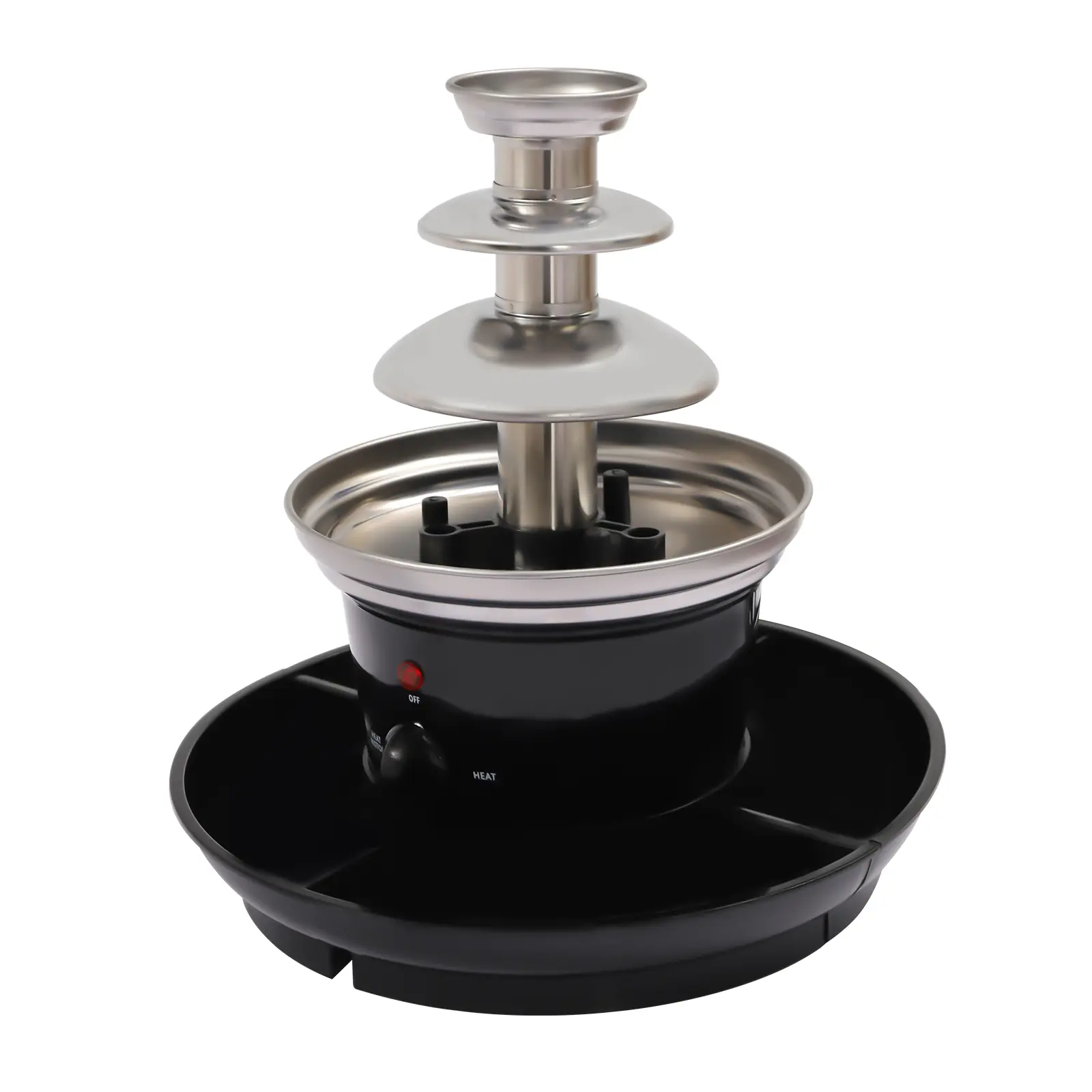 Stainless Steel Cascading Chocolate Fountain Machine - 40W Power, 1lb Capacity, 6 Forks, 26×27.2cm, PP Material, Heat-Functional Professional Dessert Maker, US Plug, for Casual Birthday Parties, Daily Home Supplies
