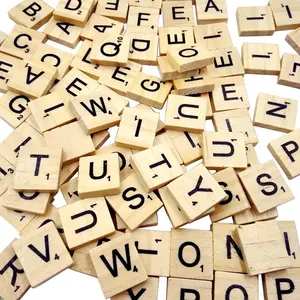 Sunnyglade 1000PCS Wood Letter Tiles/Wooden Scrabble Tiles A-Z Capital Letters for Crafts, Pendants, Spelling (1000PCS) Alphabet Learning Chart