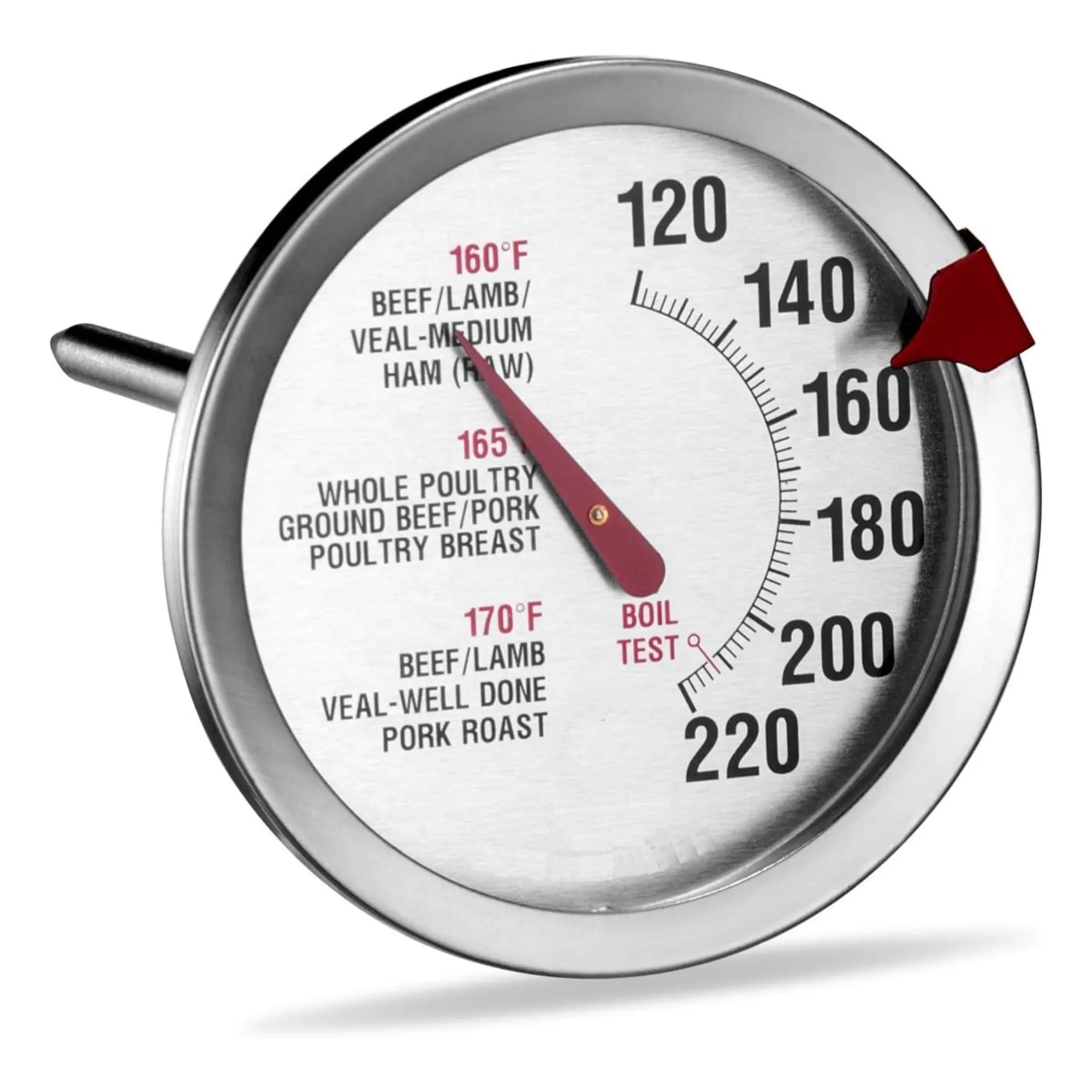 Stainless Steel Analog Dial Mechanical Meat Thermometer - 120°F to 200°F, Waterproof, Heat-Resistant, Easy to Clean Kitchen Gadget for Oven, Grilling, Cooking, Kitchen Gadgets