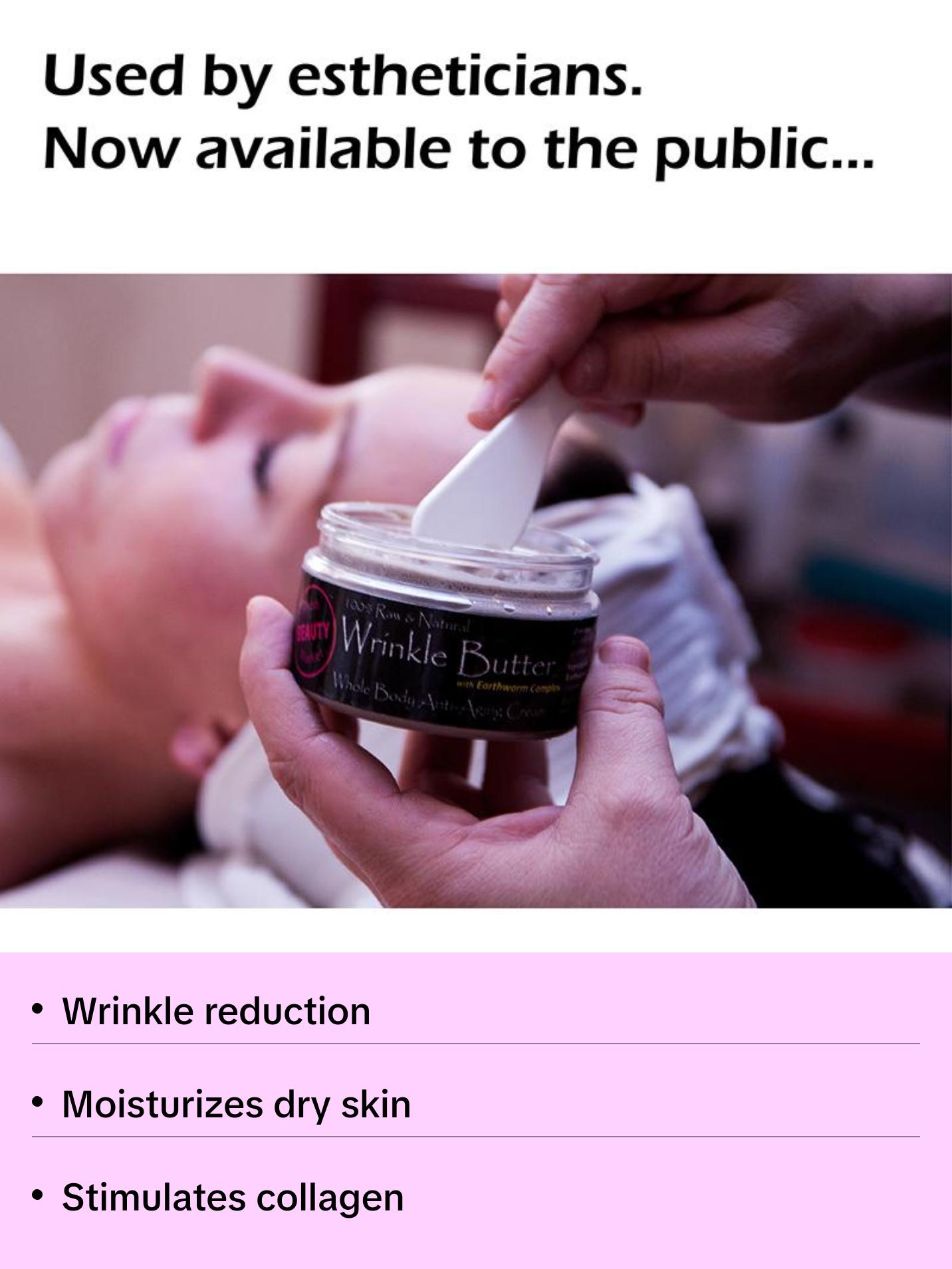 Earthworm Pooh Wrinkle Butter Anti-aging Cream for Wrinkles, Crows Feet, Damaged Skin - Moisturizing - Organic - Natural Skincare. Caffeine Moisturizer Hyaluronic