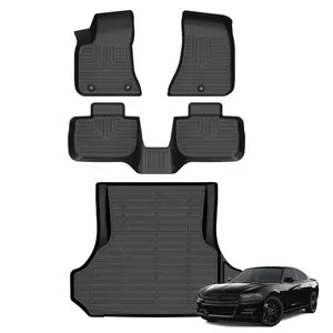 COLANAT for Dodge Charger 2011-2023 (RWD Only - Not AWD) Floor Mats & Trunk Mat Set, 3D Custom All-Weather High-Wall Waterproof Eco-Friendly Odorless Material Flexible Durable Anti-Slip Scratch-Resistant Easy Clean Car Interior Accessory