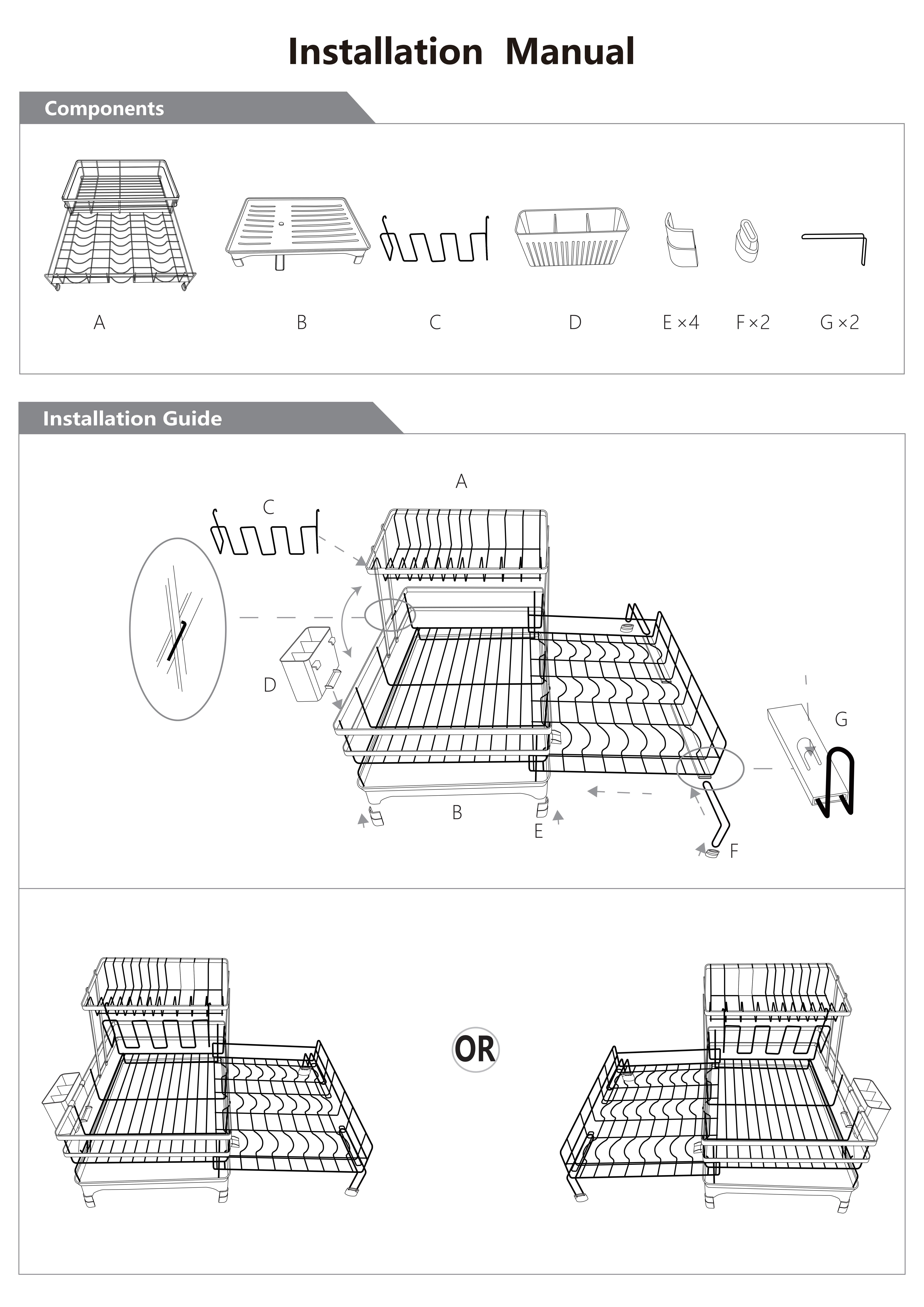 Foldable Over Sink Dish Drying Rack｜Pull-Out 2-Tier Dish Drainer with Utensil Holder｜Space Saving Kitchen Organizer for Small Kitchens