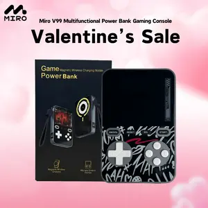 【V99】MIRO 3-in-1 Magnetic Wireless Charger + Power Bank + Retro Game Console – 1500+ Classic Games, 15W MagSafe Compact for Phones – Perfect for Travel, Home, Office, Gaming Fun & Entertainment – Great Gift for Birthdays, Holidays & Special Moments