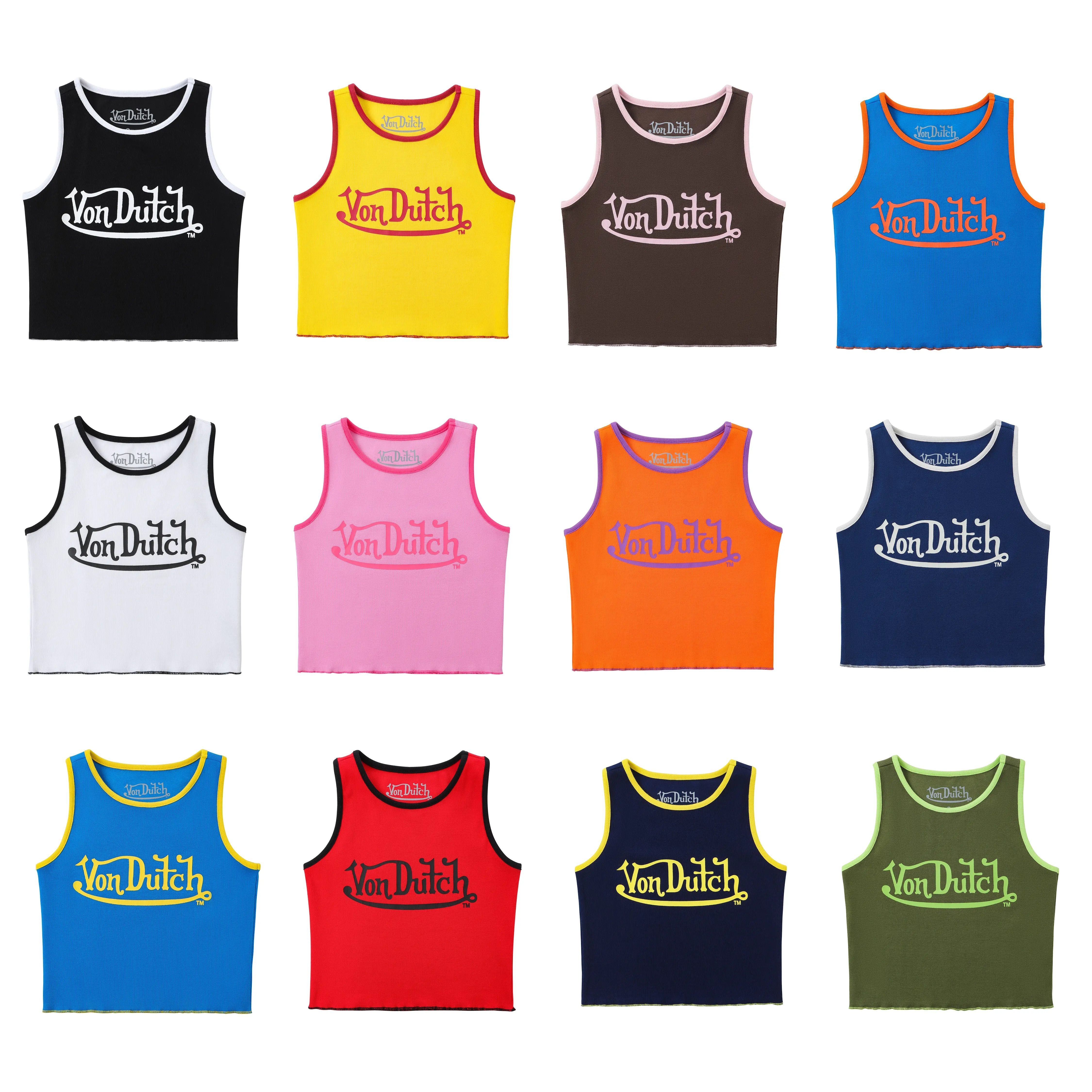 Von Dutch Ribbed Crop Tanks - All Styles
