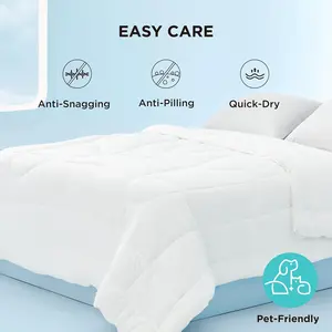 Cal King Dual-Sided Cooling Comforter, Lightweight Summer Cool Blanket for Hot Sleepers White 102×96