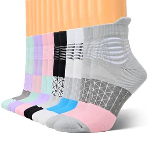 IRAMY 6 Pairs Women's Compression Socks for Plantar Fasciitis, summervibes Moisture Wicking Athletic Ankle Socks with Cushioned Arch Support for Running Walking Gym Womenswear Breathable Leg Knitting Knitting Knit Nylon