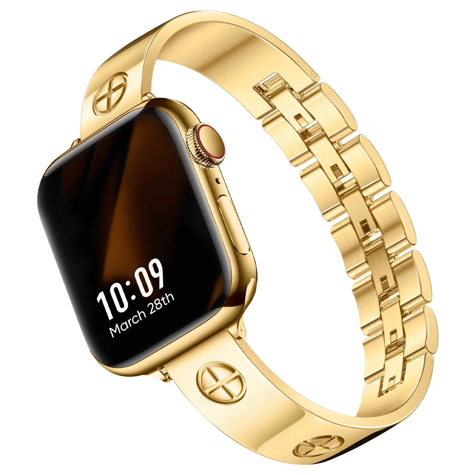 Missair 316L Stainless Steel Band Compatible with Apple Watch Series 1–11, SE & Ultra, 38mm-49mm, Adjustable Bracelet Strap for Women