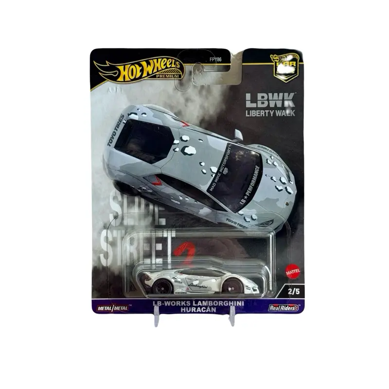 Hot Wheels Premium LB-Works Lamborghini Huracan Liberty Walk LBWK Slide Street 2 1:64 Diecast Collector Model Car, Scale Sports Die-Cast Vehicle for Hobbyists, Model Cars Collectible