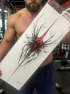 Large-sized full arm temporary tattoo stickers, suitable for both men and women, realistic arm, chest, and shoulder tattoo designs, waterproof.