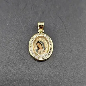 gold 14k casual pendant virgin mary design for everyday wear