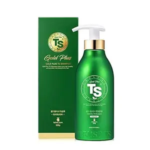 TS Gold Plus Shampoo | Hair Loss Shampoo with Biotin, Gold Extract & Niacinamide | Scalp Circulation & Volume Care | Sulfate-Free Korean Hair Care for Thinning Hair (17.6 Fl Oz / 500mL)