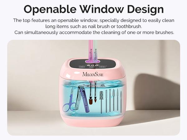 MelodySusie Ultrasonic Cleaner with Sterilization, 2-in-1 Machine for Manicure, Home & Salon, Incompatible with Acetone