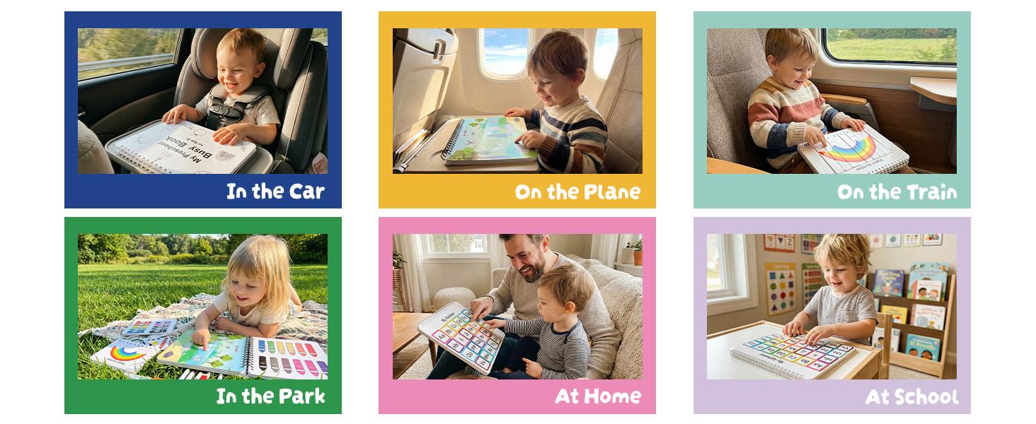 Mallify Montessori Busy Book 30 Activities for Kids, Interactive Learning Activities, Bilingual Toddler Markers, Travel-Friendly Busy Board, Ideal Gift for Preschool Kids, Teaching & Painting Supplies, #Summervibes, #SummerFinds