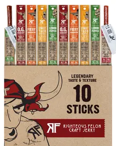Meat Stick Variety Packs - All-Natural Beef, Pork, Turkey Flavors with 8-9g Protein by Righteous Felon